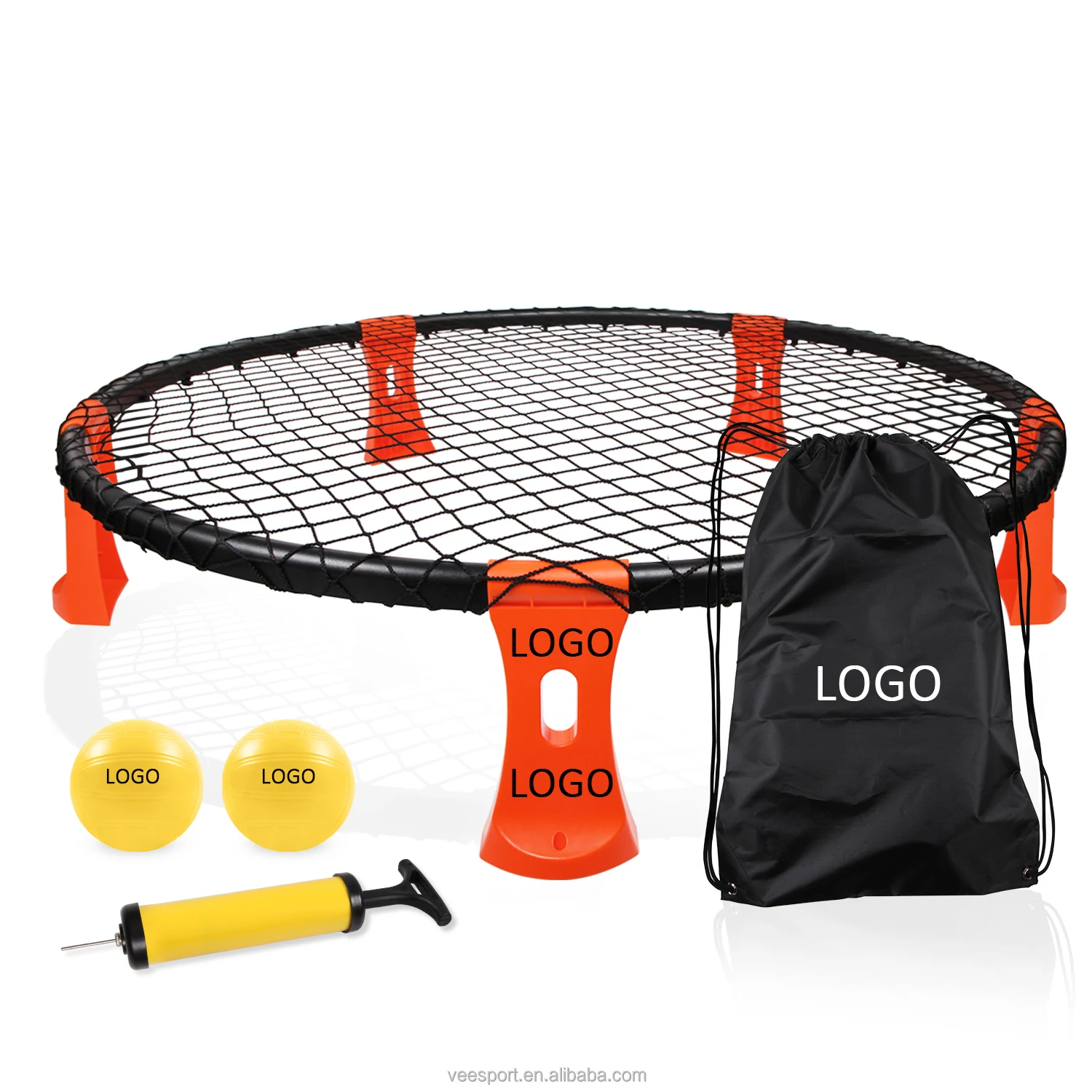 

Promotion OEM-ODM Custom Logo Printing On Legs Beach Volleyball Set Workout Backyard Sports Roundnet Ball