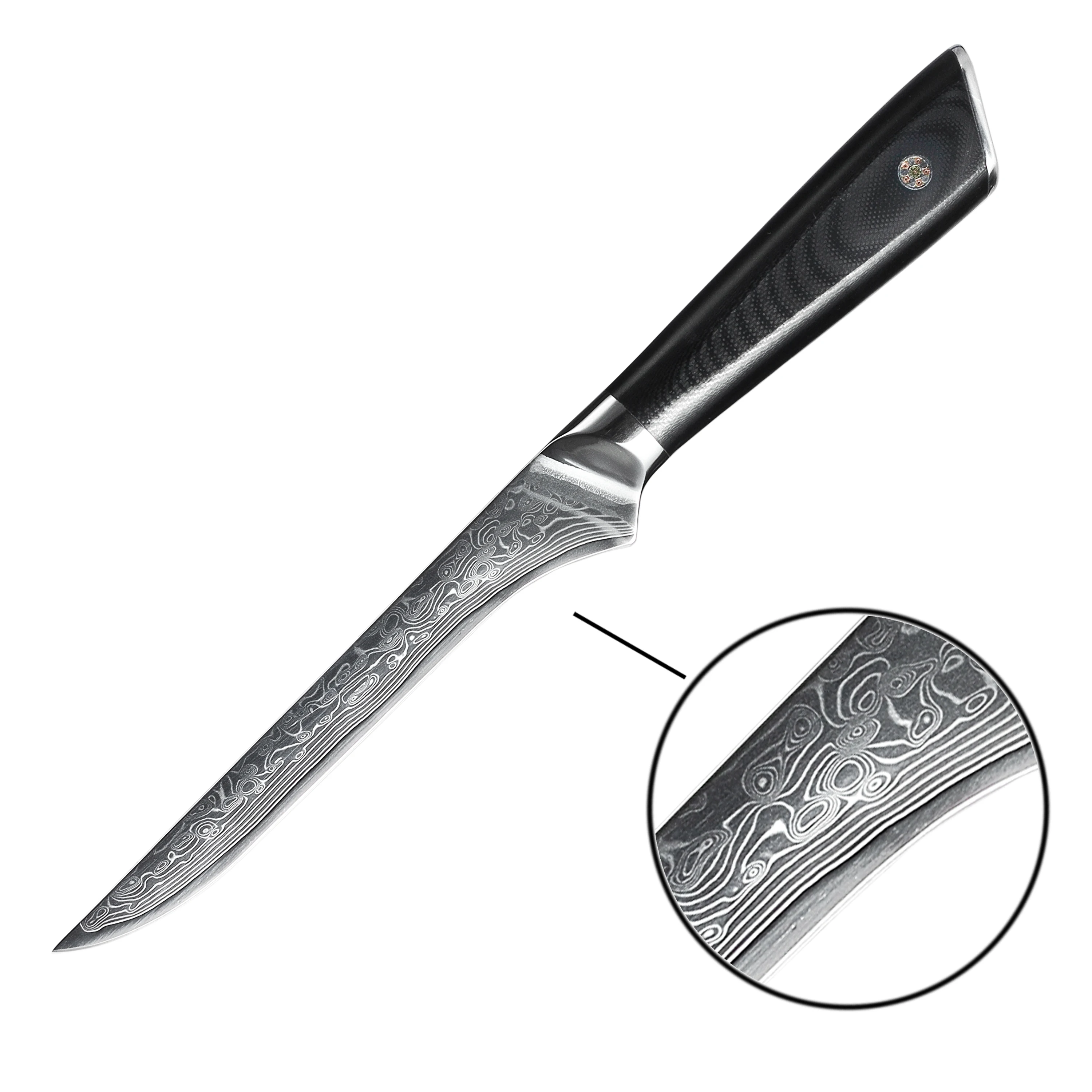 

Black handle 5.5 Inch Japanese Damascus Takayuki Honesuki Boning Knife