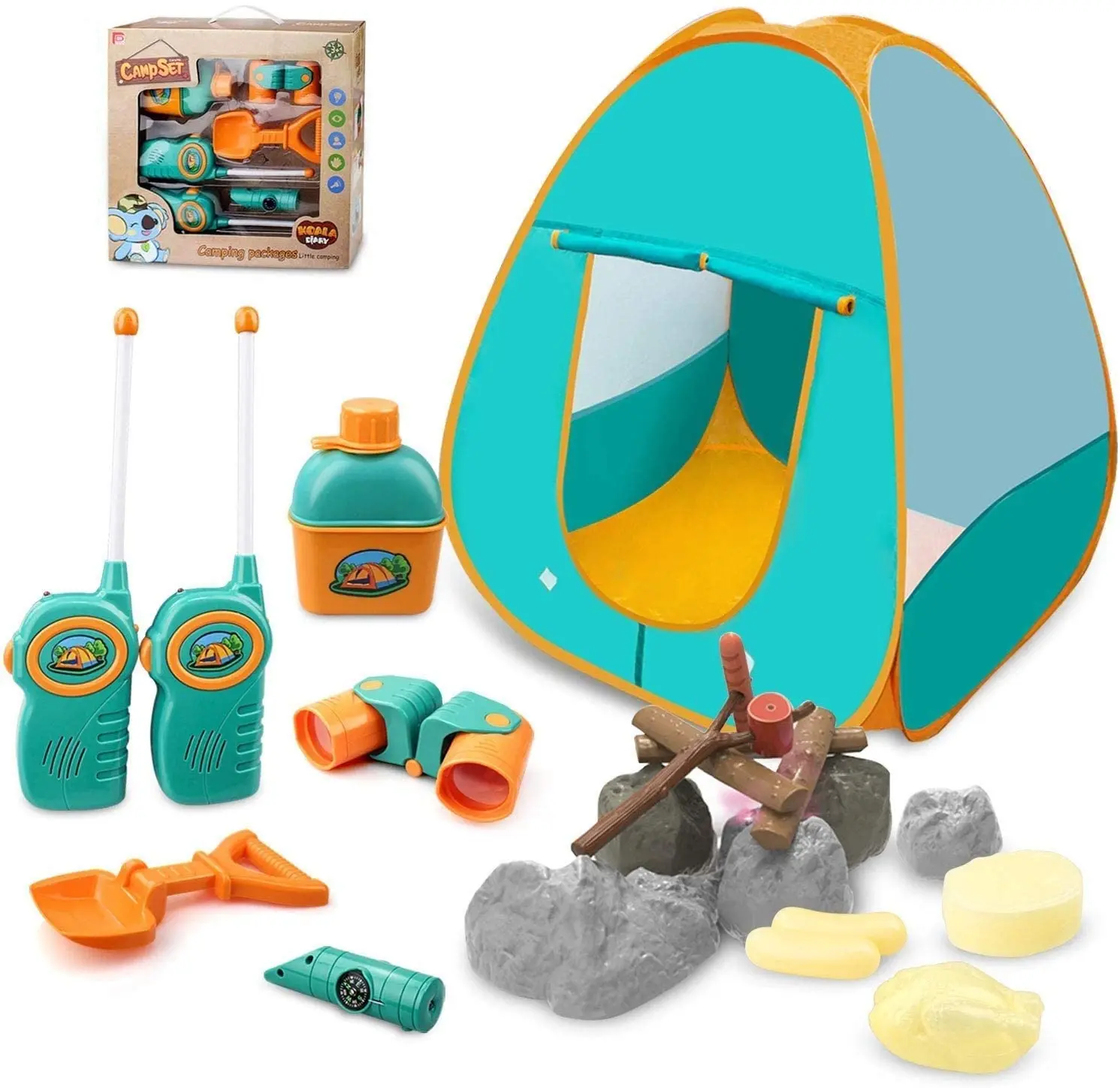 Camping Toy Set,Pretend Play Camping Tool Set With Campfire,Telescope,Kids Camping Set With Tent