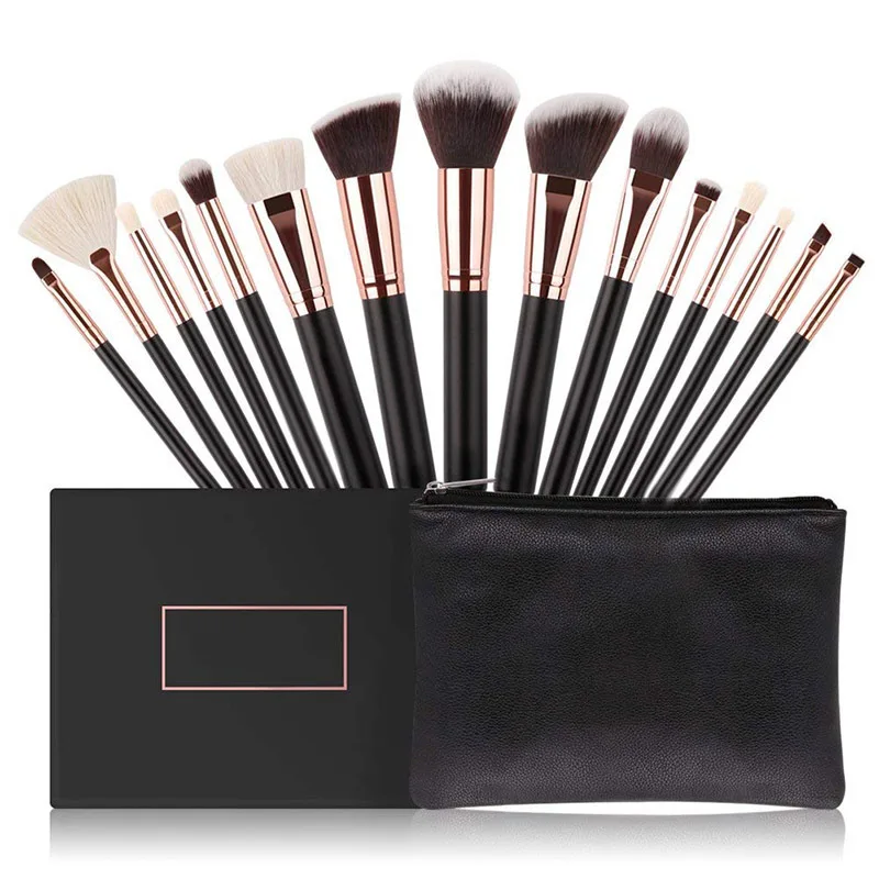 

HZM 15PCS 2021 Hot Selling private Label magnetic spatulas beauty tool luxury sigmacosmetics makeup brushes itcosmetics brush, Black