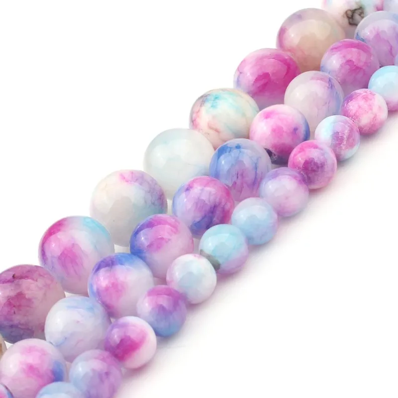 

Wholesale 6/8/10mm Mixed Color Persian Jades Chalcedony Loose Beads for Jewelry Making Diy