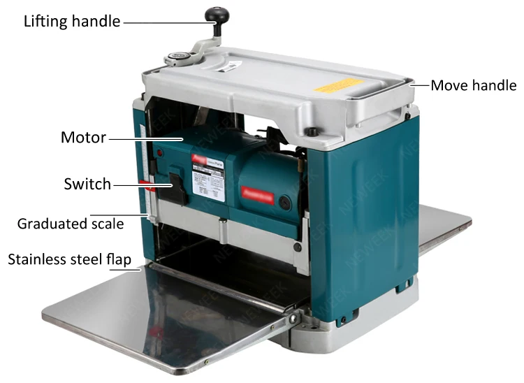NEWEEK electromechanical bench wood thicknesser planer mini wood planer