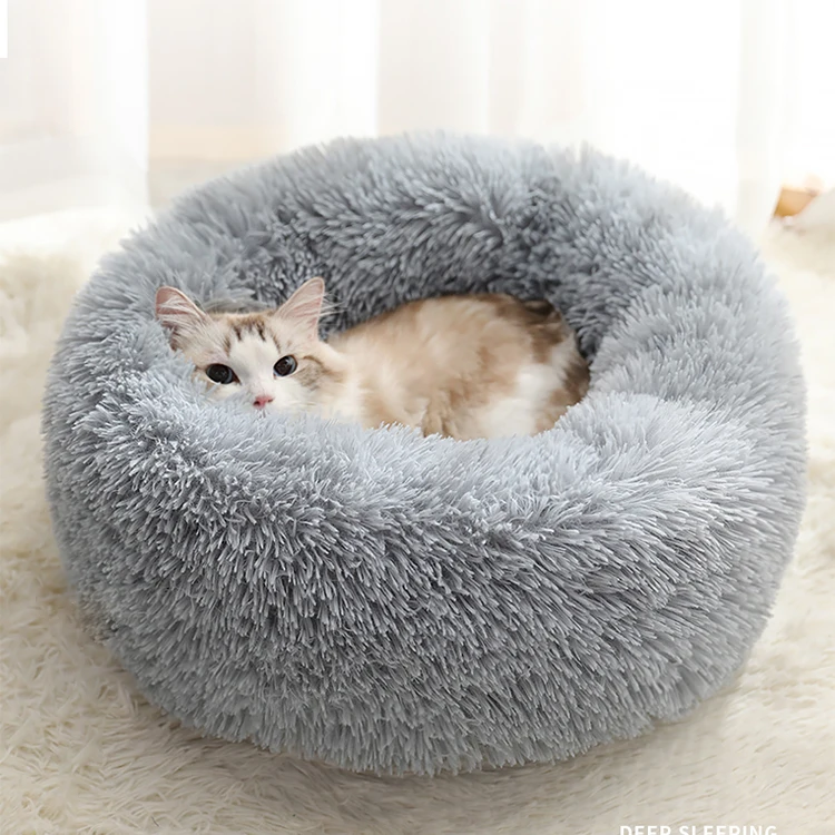 

Warm Comfortable House Pet Bed Nest for Dog Cat Washable Kennel Easy To Clean Pet Supplies Soft Warm Cheap Round Bed, Customized color