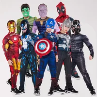 

Custom Halloween Boys Children's Party Muscle Suit Marvel Movie Super Heroes Cosplay Figure Costumes For Kids