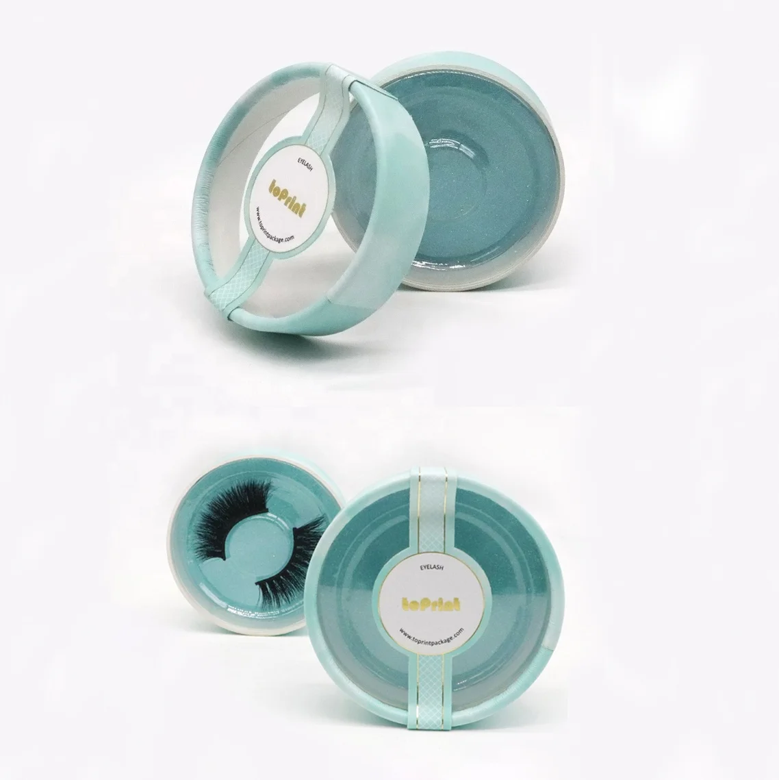 
Custom Biodegradable Empty Round Cardboard Paper Box Package For 3D False Eyelashes Packaging 