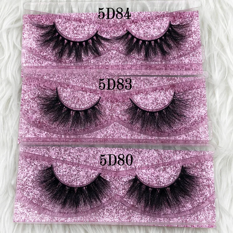 

Thick Long 5D long lasting mink lashes natural dramatic volume eyelashes extension 3d false eyelash, Black