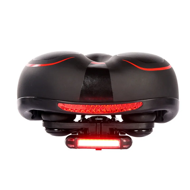 

Shockproof MTB Bike Saddles Soft Comfortable Thicken Widen Cycling Bicycle Saddle with Rechargeable Tail Light, Optional