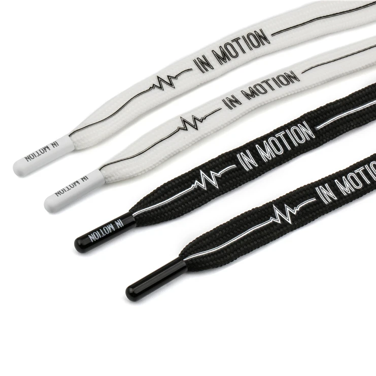 

Flat Custom Hoodie String Garment Weave Cord Printed Brand Logo With Cord End For Hoodie Drawcord