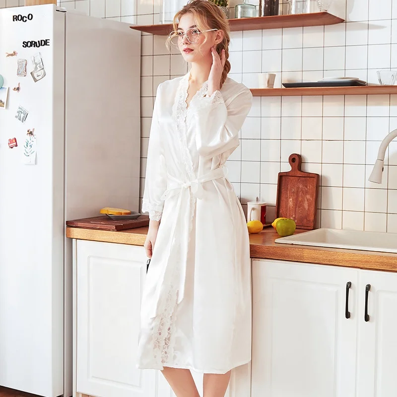 

express bridal party supplies bride robes satin white robe with long lace