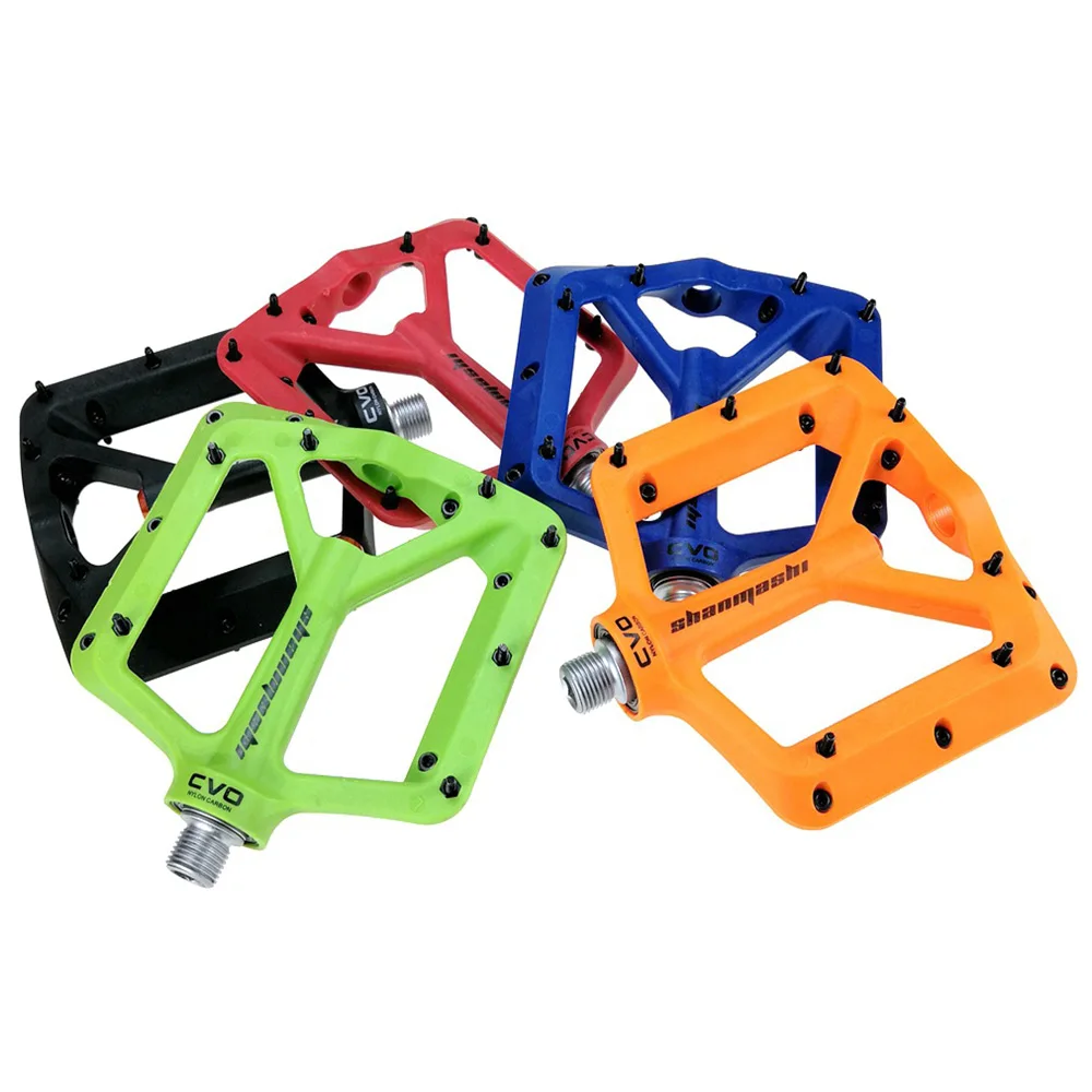 

UPANBIKE 9/16" Bike Pedals Nylon Carbon CNC Ultralight Wide Flat Platform 3 Bearing Bicycle Pedals For MTB BMX Bike, Black/red/blue/green/orange