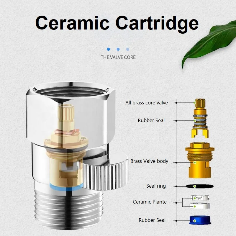 Solid Brass Chrome Water Saving Shutoff Valve To Water Pressure