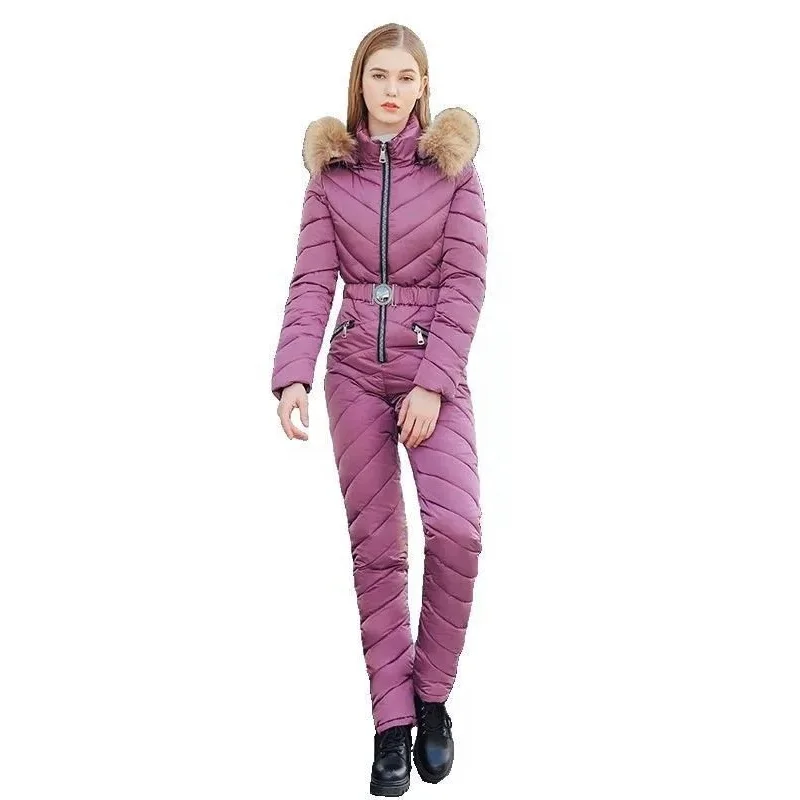 

One Piece Snow Suits Adults ski suit women Fashionable, Purple,pink,blue,black,red