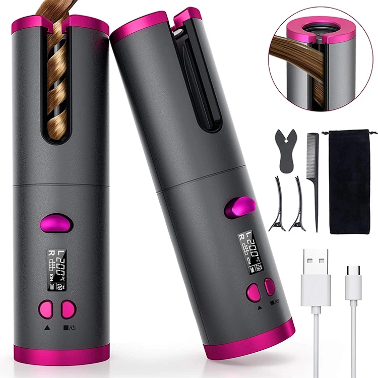 

H089 Newest Good Quality Rechargeable For Travel Home Automatic Hair Curler New Worldwide Supply, Red