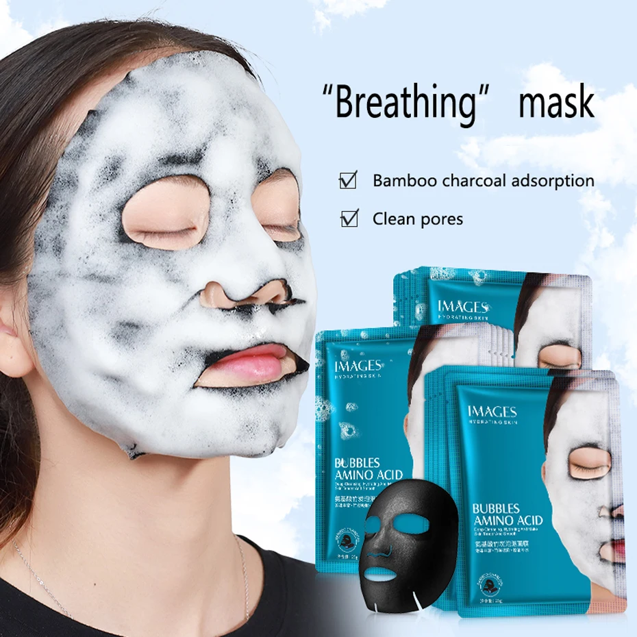 

Amino Acid Bubble Mask Deep Pore Clean Bamboo Charcoal Black Face Mask Whitening Facial Skin Care Treatment Mask