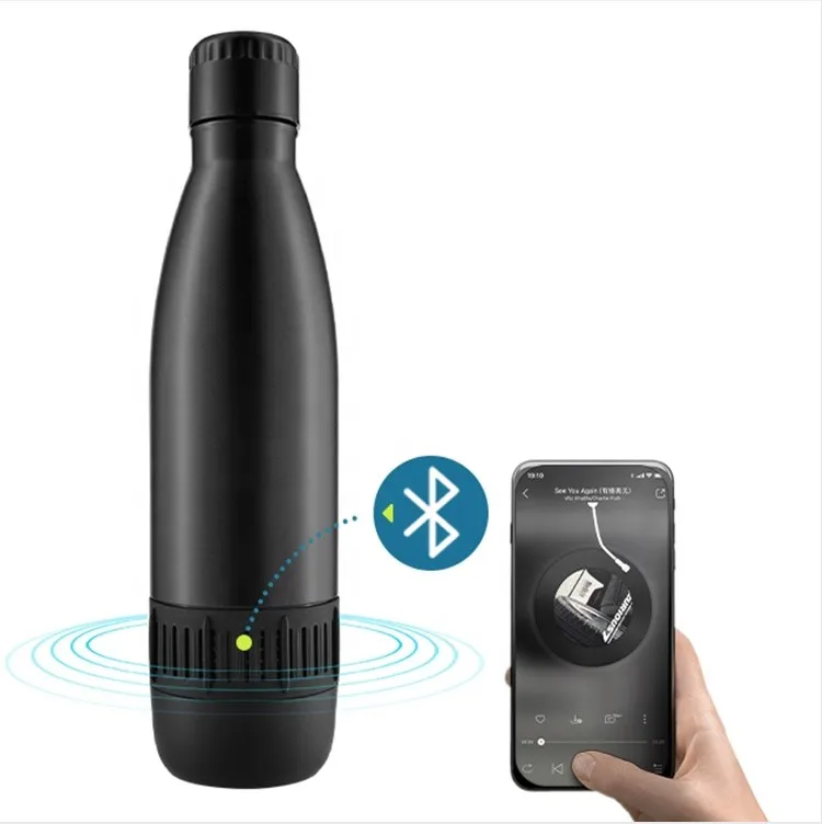 

Custom Smart Double Wall Vacuum insulated stainless steel water bottle with Wireless Music speaker, Teal or customize color