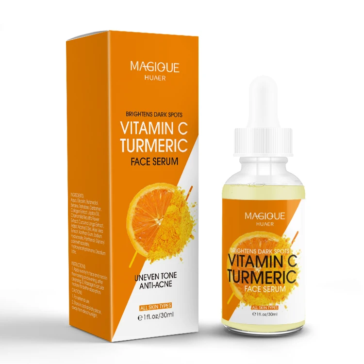 

Hot Selling Private Label Vegan Natural Face Repair Hydrating Glowing Whitening Anti Aging Ginger Turmeric Face Serum