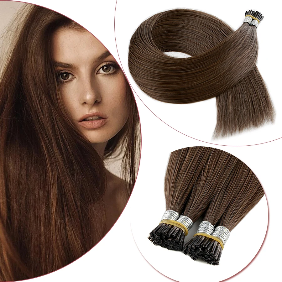 

Neitsi I Tip Extensions Double Drawn Machine made Remy Keratin Human Hair Extensions Straight natural Pre Bonded Fusion Hair