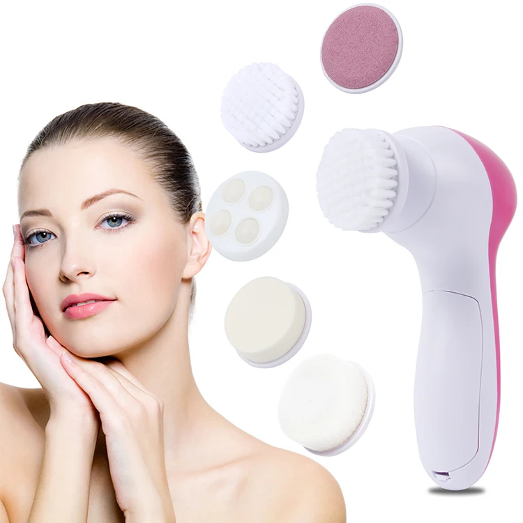 

Personal Care Safe And Reliable Facial Brush Deep Pore Electric 5-in-1 Suit Facial Brush, Pink