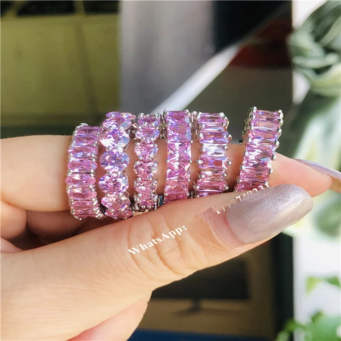 

pink cubic zirconia jewelry women accessories rings