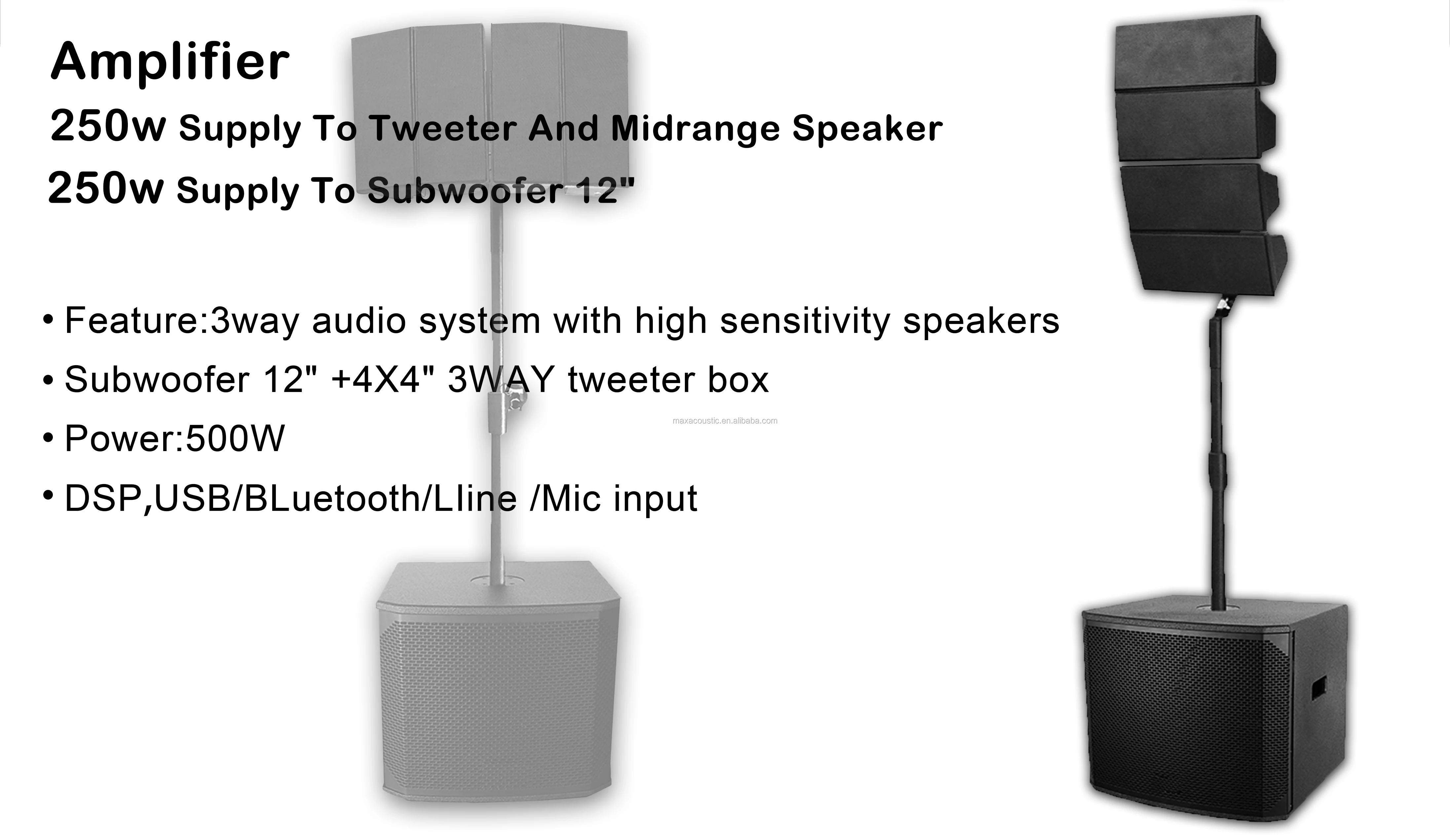 Home Theatre System With 2.1 Audio System And Subwoofer,12"15" Bass