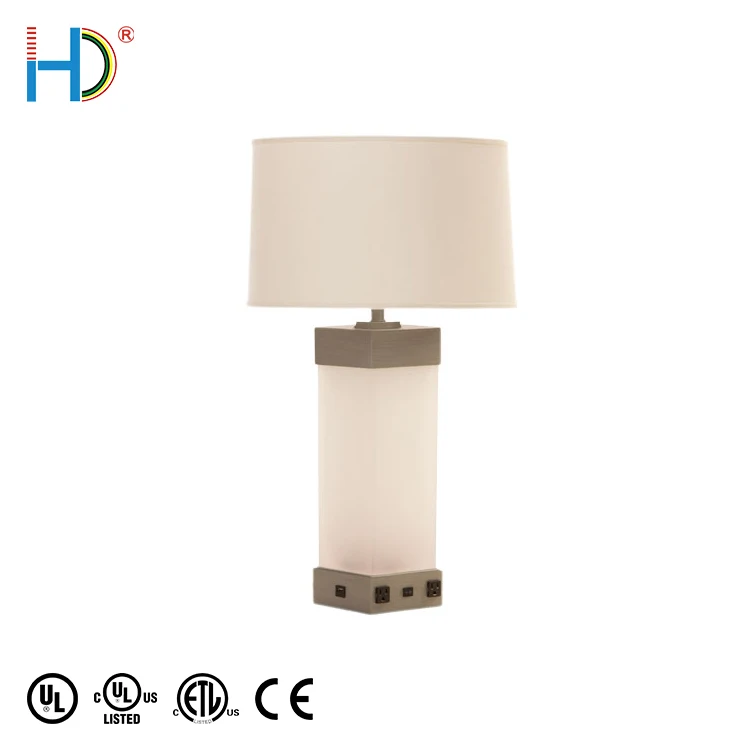High Cost-Effective Zhongshan Factory Modern Ivory Linen Shade USB Table Lamp