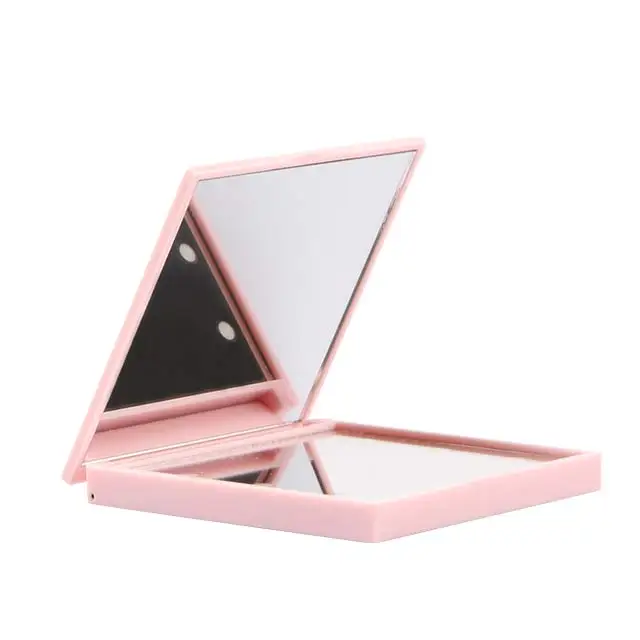 

70% Off Discount Portable Mirror Compact/Travel/Pocket Cosmetic Mirrors 2X ,1X Magnifying Personalised Makeup With LED Lights, Black/pink