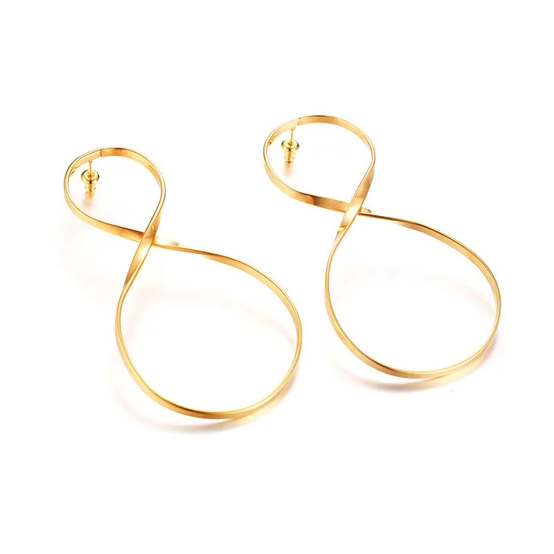 

Qings Fashion Stainless Steel Oversize Gold Plated Stylish Earring Surgical Steel Earring Studs