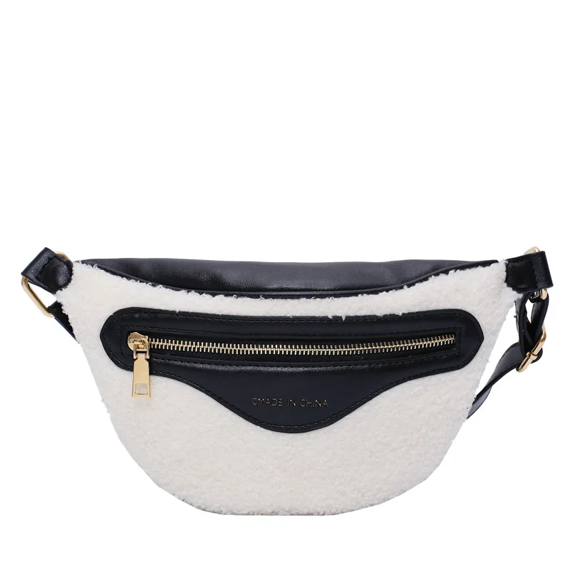 

Hot Sale Winter Running Waist Bag Simple Plush Chest Bag Single Shoulder Messenger Bag