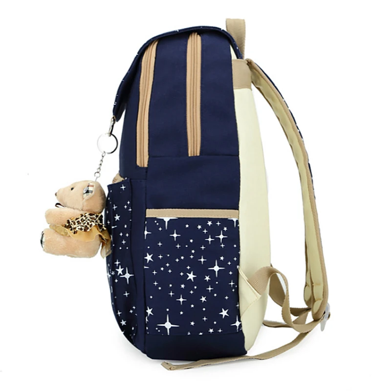 

New Arrival Large Capacity Waterproof Cute Print 3 Piece Kids School Bag and Lunch Bag Set