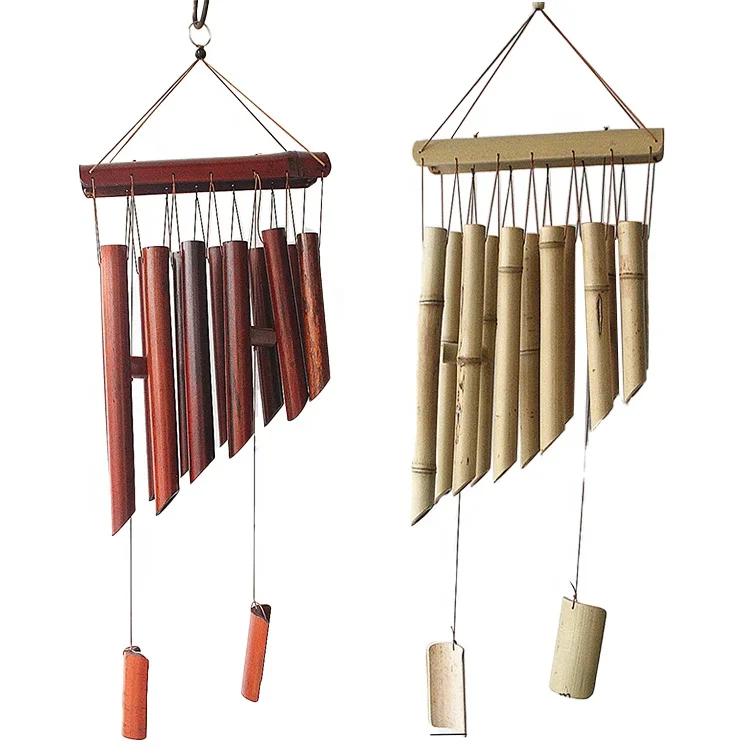 

New Classic Deep Tone Wholesale Garden Bamboo Wooden Wind Chime for Relaxation Memorial, Natual color