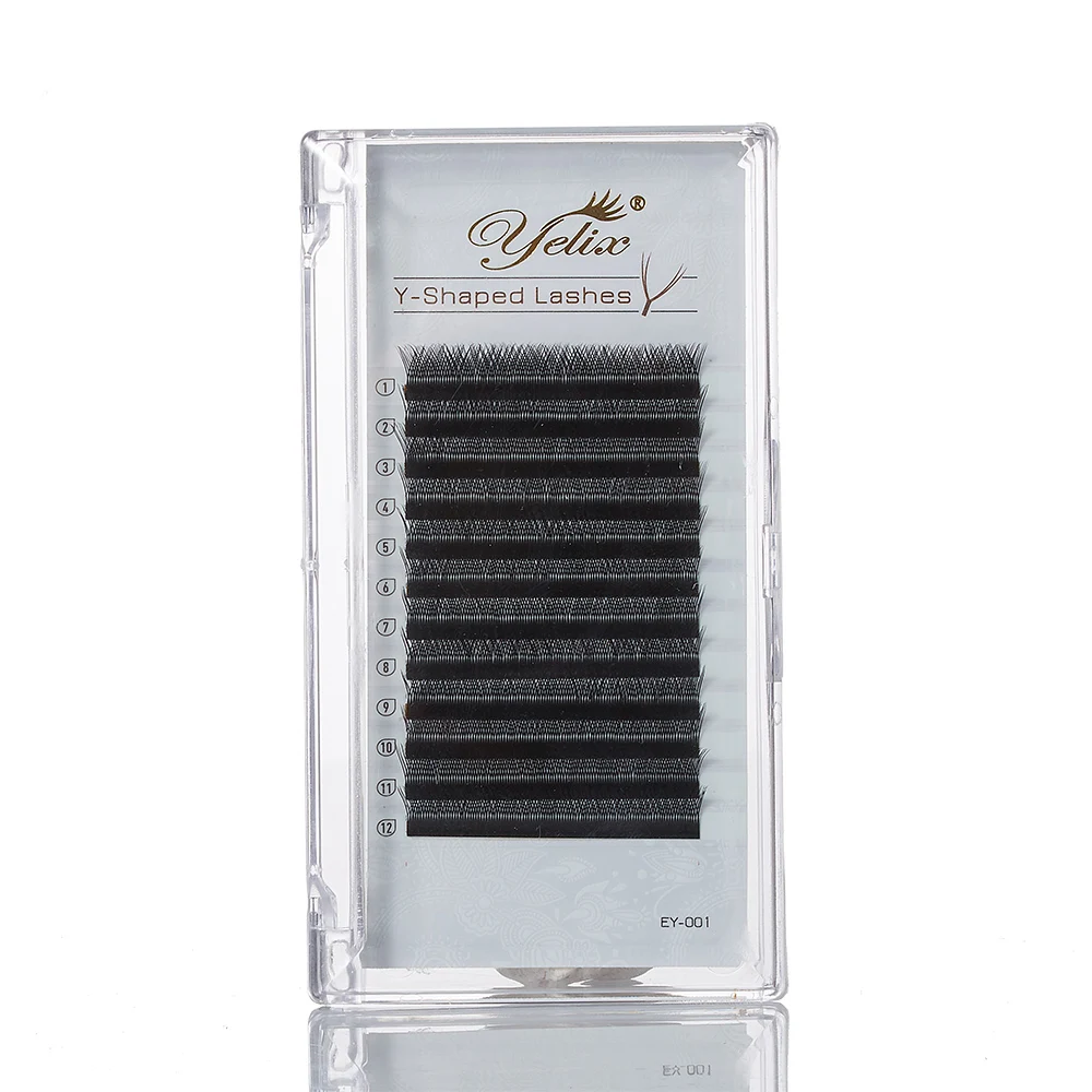 

100% Premium Yelix Y Shaped 0.07C 13mm OEM Soft Premade Fans Volume Handmade False Eyelashes Wholesale