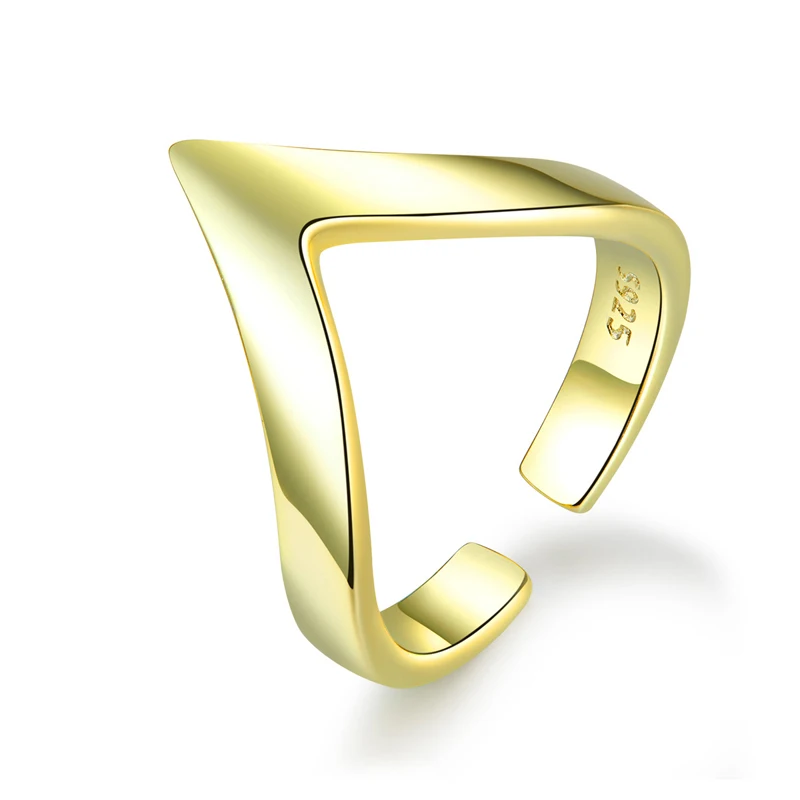 

Simple gold ring opening adjustable ladies ring sterling silver 925 jewelry