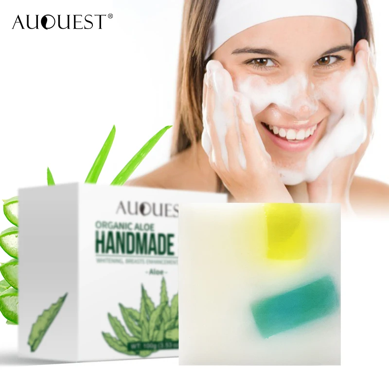 

Wholesale Auquest Pure Natural Ingredients Organic Moisturizing Aloe Vera Handmade Soap, White