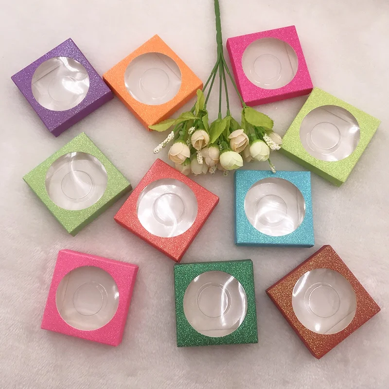 

Shiny square colorful empty boxes for 16mm-27mm eyelashes custom private label mink lashes vendor, As pics show