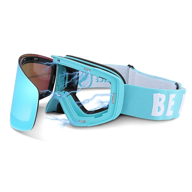 

2020 New Double-Lens Magnetic Women Ski Goggles Glasses Anti-Fog Sports Outdoor Snowboarding Glasses Ski Goggles Men, Customized color