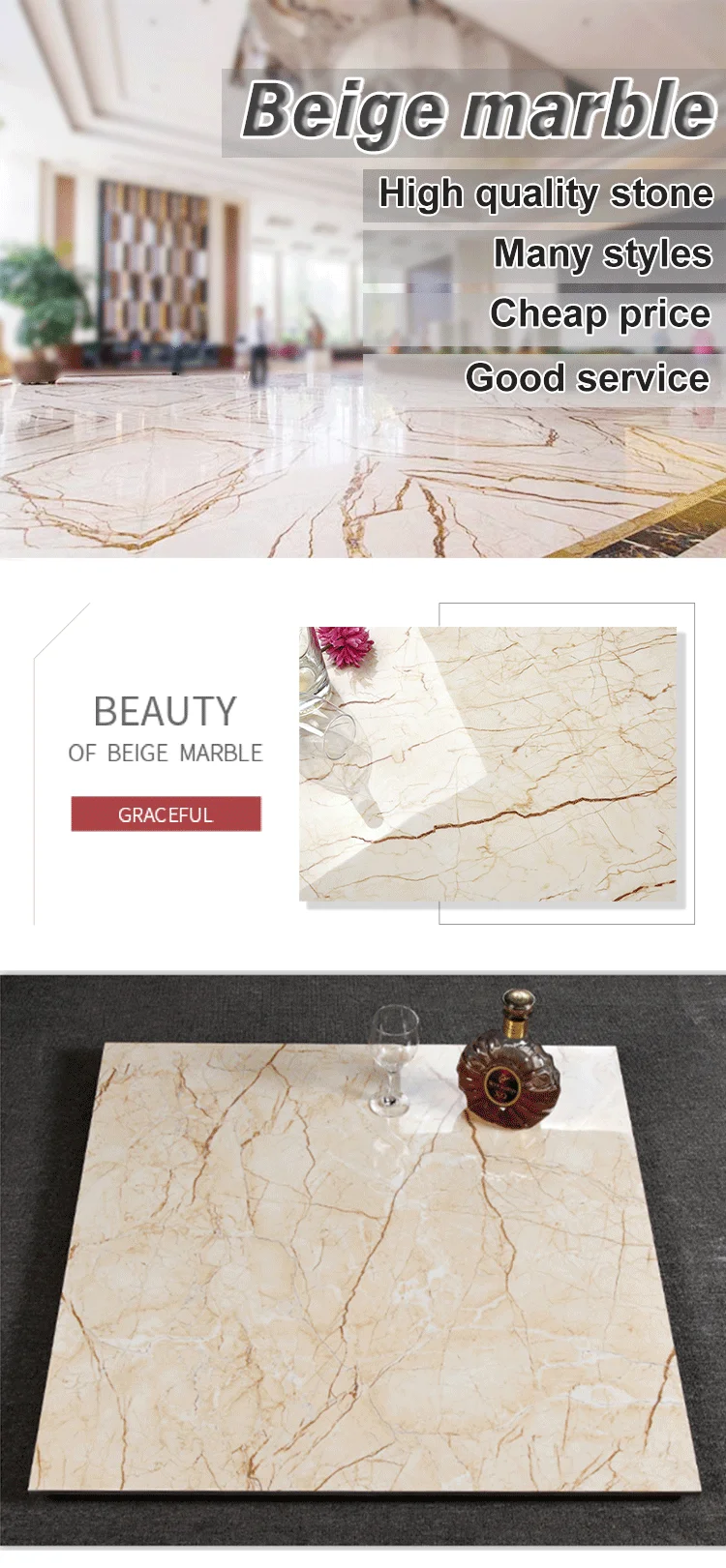 Turkish Sunny Beige Floor Marble Tile With 24x24inch,Italian Royal