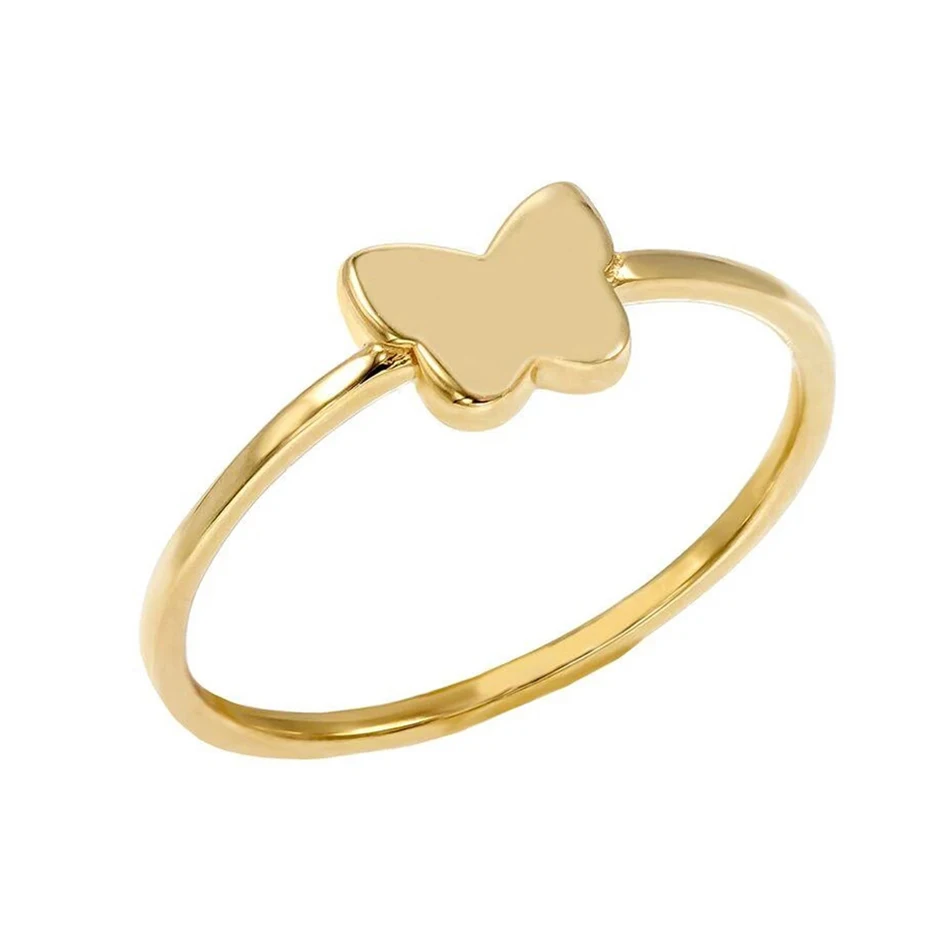 

wholesale ring supplies 925 sterling silver trendy jewelry 18k gold plated butterfly ring jewelry