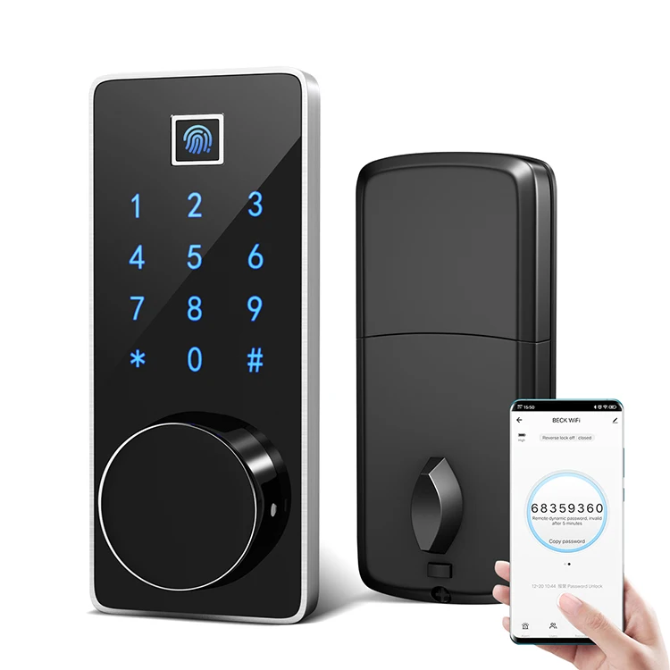 

BECK M7WZ tuya app biometric fingerprint smart lock for apartment, Black