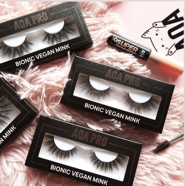 

Custom packaging private label wholesale fluffy mink lashes short thin band 3d silk faux mink fur eyelash