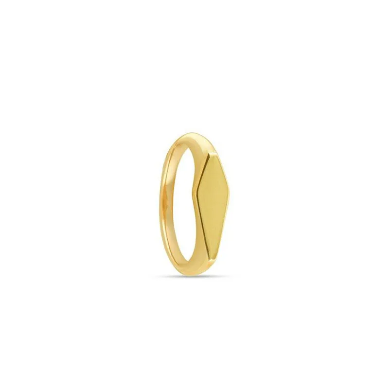 

High End 18K PVD Gold Plated Geometric Stainless Steel Rings for Women Trendy Jewelry