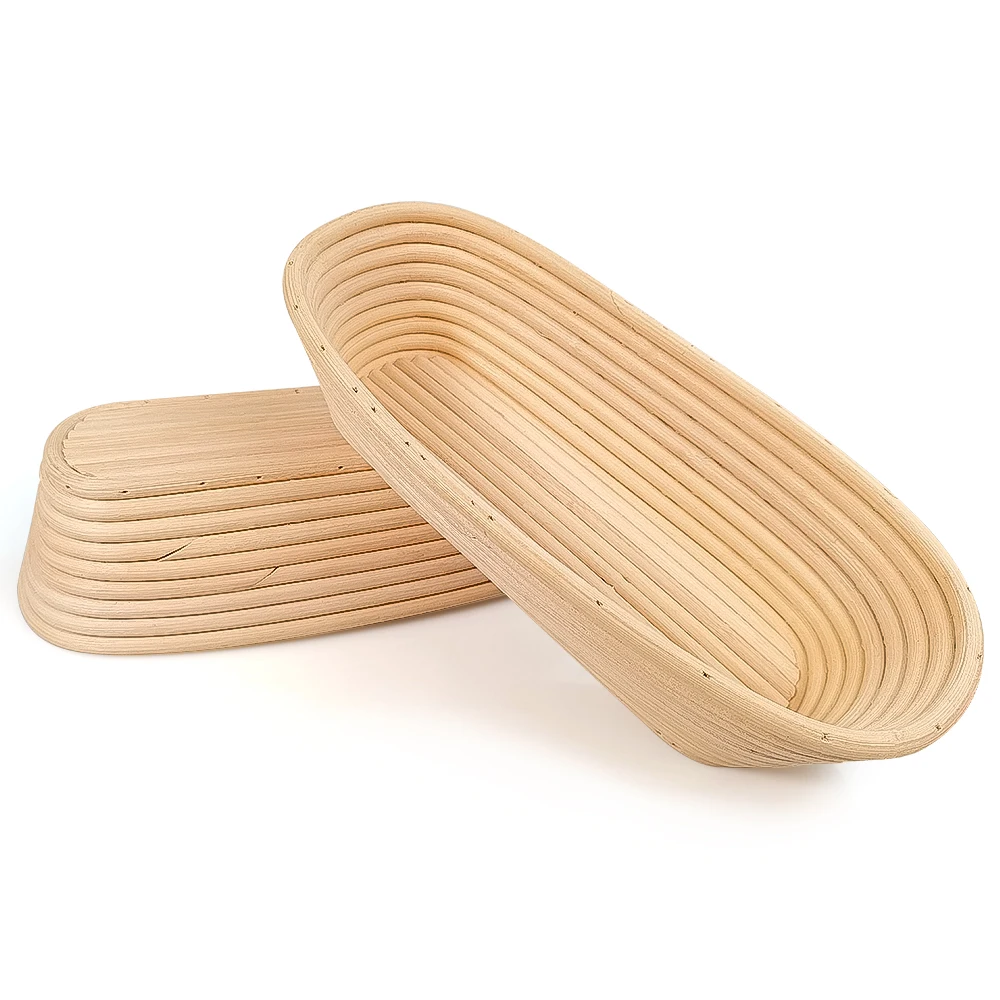 

Wholesale baskets for bread baking  2 loafs rorecay set 9 kit oval bread banneton proofing basket, Natural