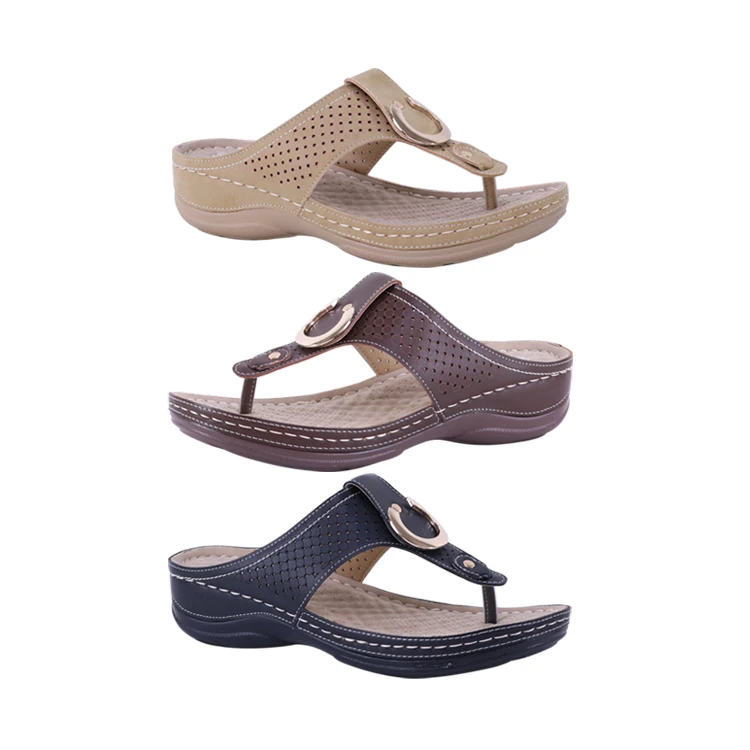 

US Stock ATALINA 2022 Women's Summer Flat Casual Beach Sandals Women Comfort Fashion Flip Flops Shoes Slippers for Ladies, Brown/camel/black