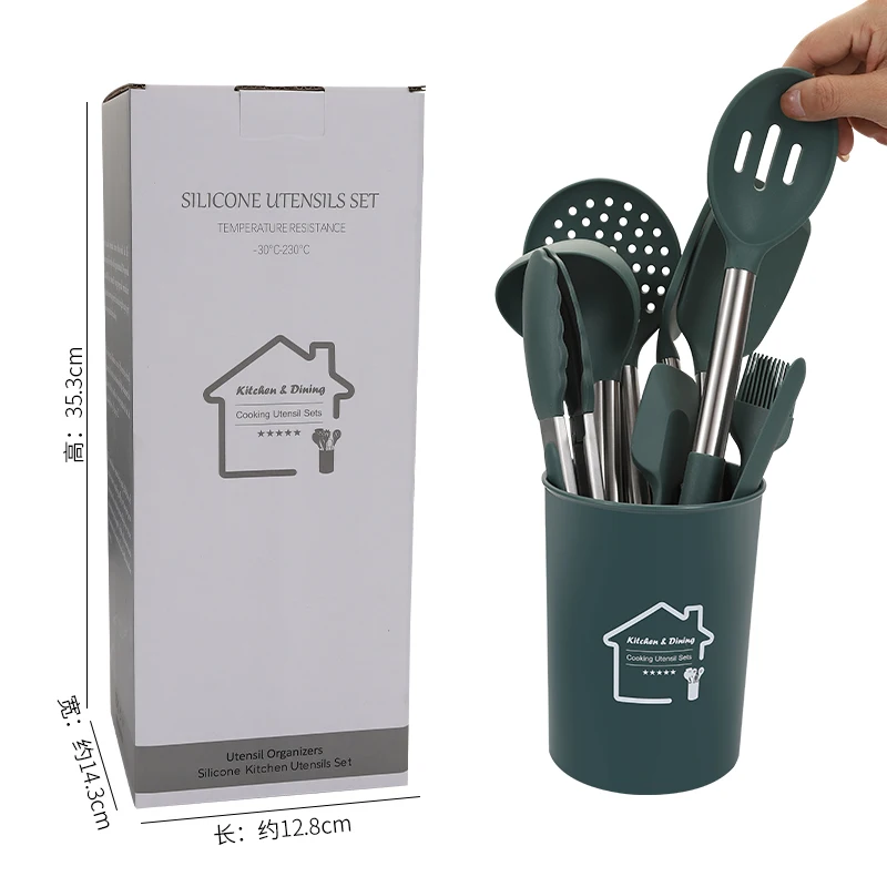 

Amazon top seller 2020 kitchen murah unik china hotel bintang 5 peralatan dapur accesorios de cocina utensils set, Black, green or others