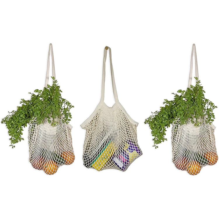 

GOTS certificate eco friendly vegetable organic cotton mesh bag, Customized color