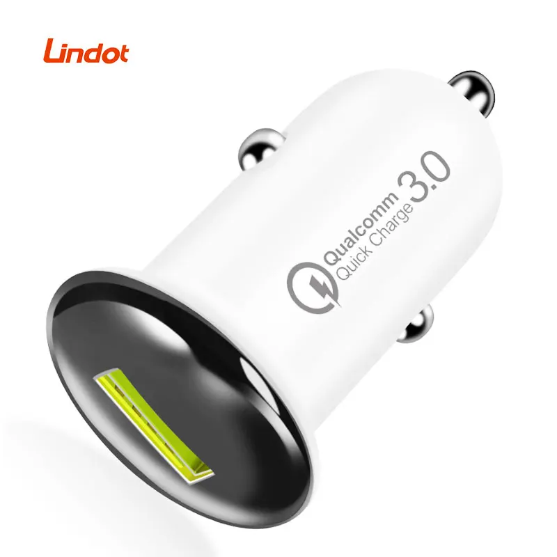 

Lindot QC3.0 18W Usb 5V 3.1A Fast Charge Mini Usb Car Charger for iphone for ipad, Black/gold/silver