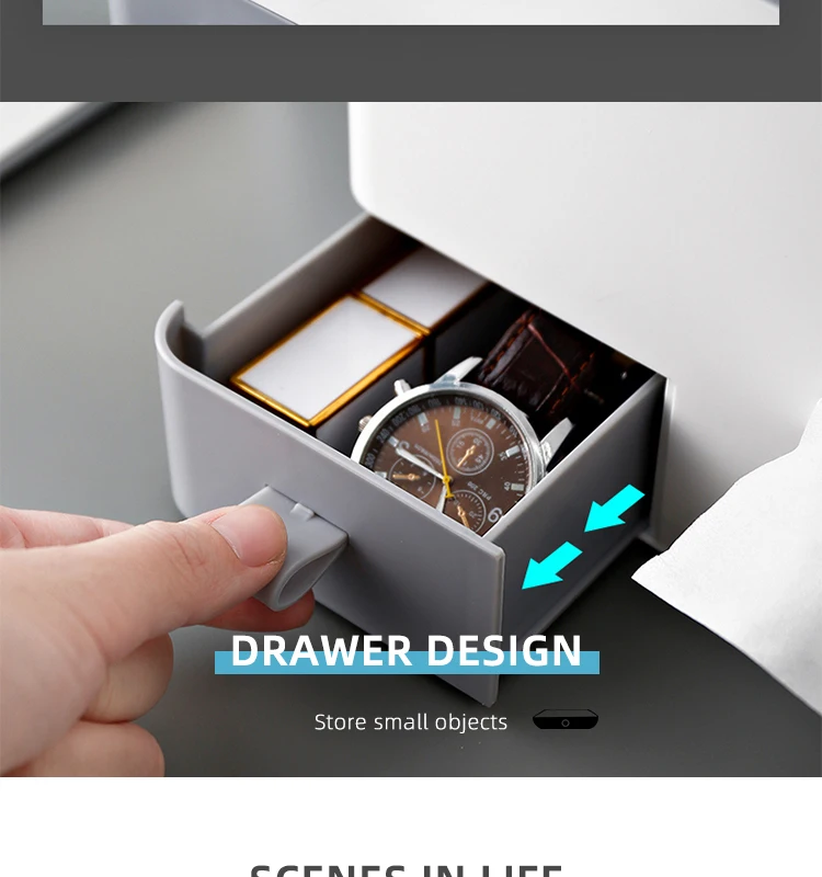 Multi-functional table top tissue box desktop storage box organizer mobile phone  remote control holder