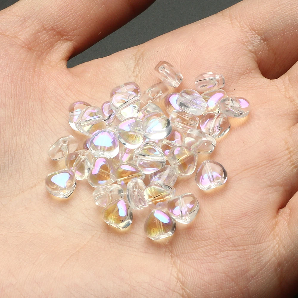 

Wholesale  Transparent Heart Shape AB Color Glass Crystal Beads for Jewelry Making