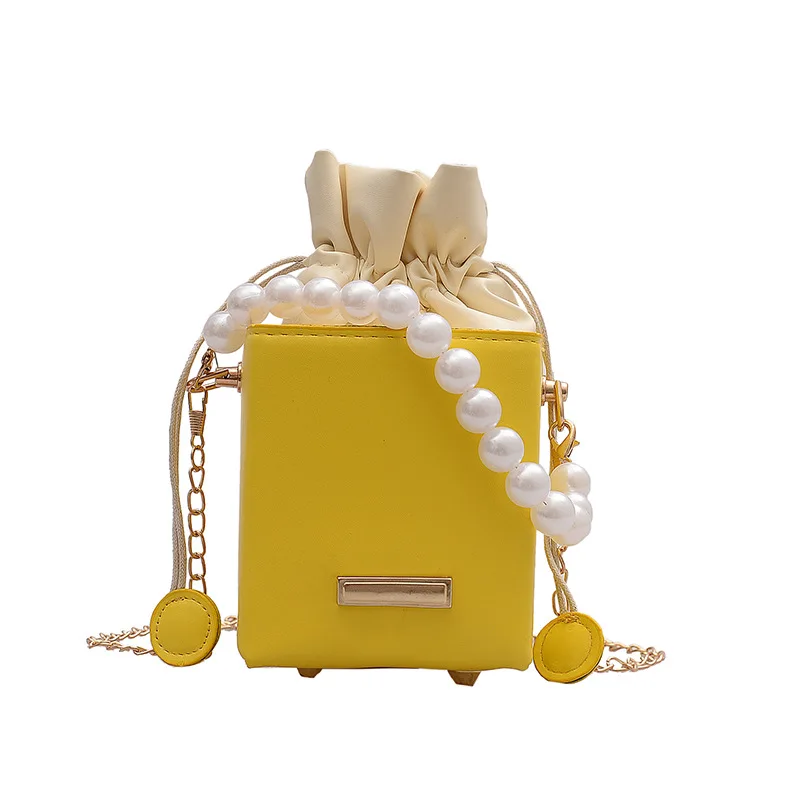 

Fashion Girl Purse Small Messenger Mini Bolsas Pearl Square Bag Shoulder Messenger Bags 2021 For Women Box Handbag, 4 colors