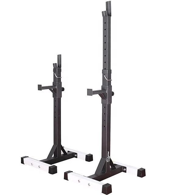 

Wellshow Sport Adjustable Height Squat Rack Stands Heavy Duty Steel Half Pair Barbell Rack With Spotters Bench Press, Black,white,customized