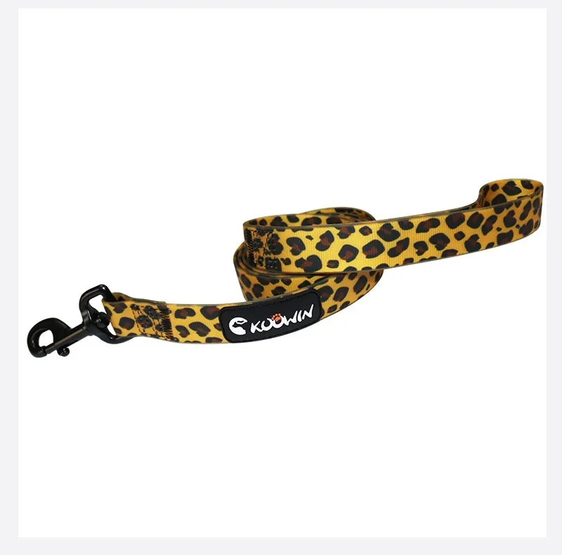 

Custom design outdoor Hunting soft Leopard grain PVC waterproof adjustable pet dog collar and leashes harness set, Customized color